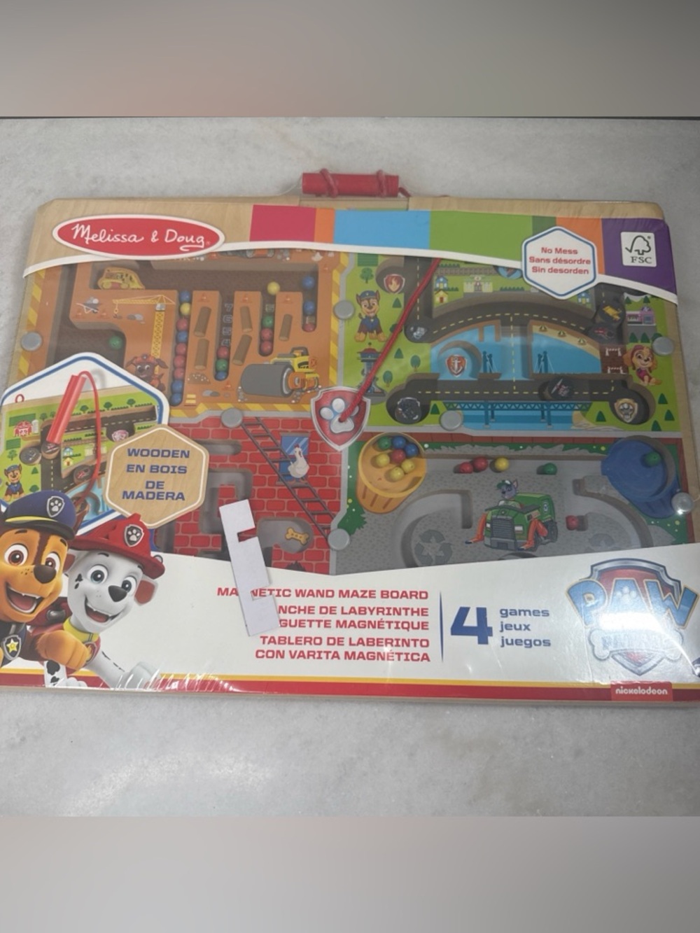 Melissa & Doug Paw Patrol Magnetic Wand Maze Board 4 Games In 1 **New & Sealed**